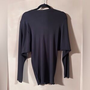 Zara Black Top with Rounded Neckline and Matte Finish